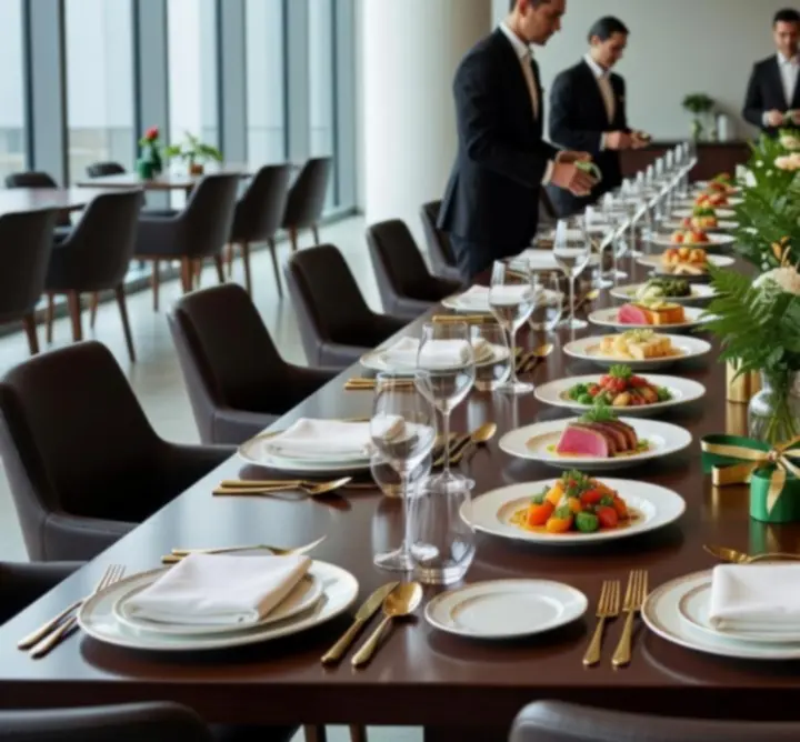 Professional corporate event catering setup