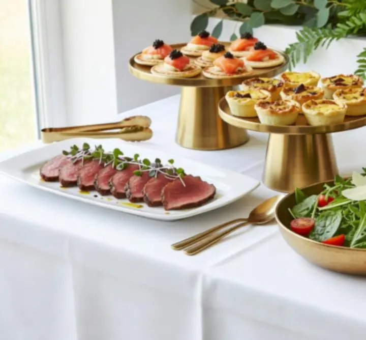 Ready-to-serve gourmet catering package display
