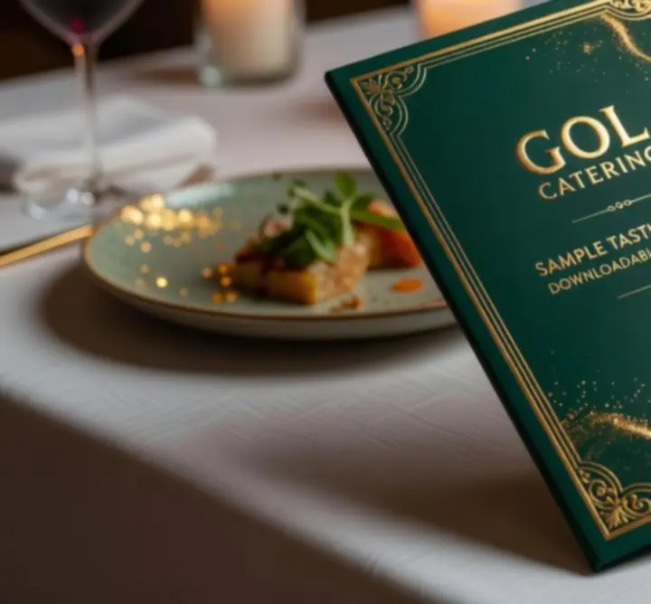A carefully presented selection of printed menus for GOL CATERING.