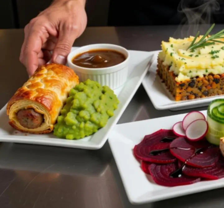 Selection of plated dishes showcasing GOL CATERING's seasonal menu