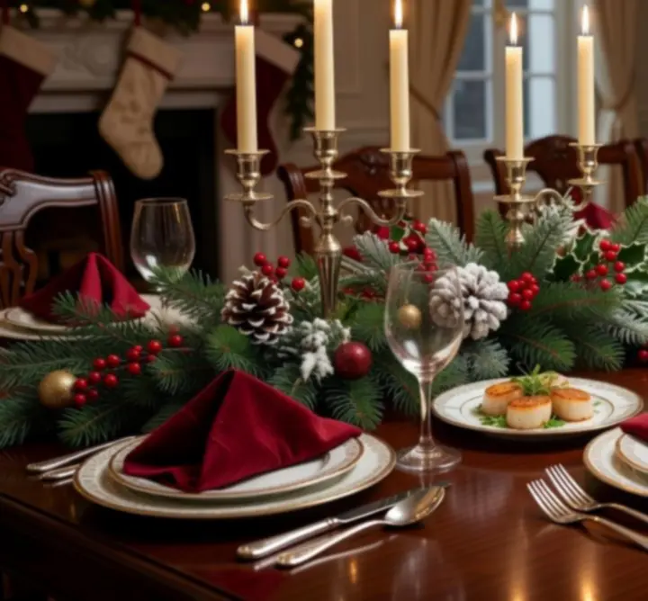 A beautifully styled themed event table with coordinated tableware and catering presentation.